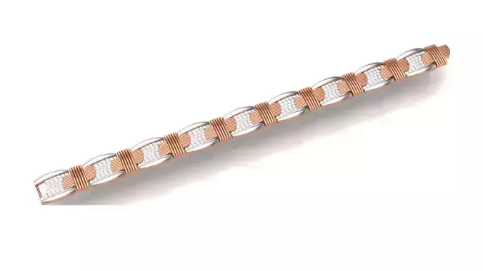 Chain style Heavy Unisex Diamond Bracelet 3dm 1-render 3D print model