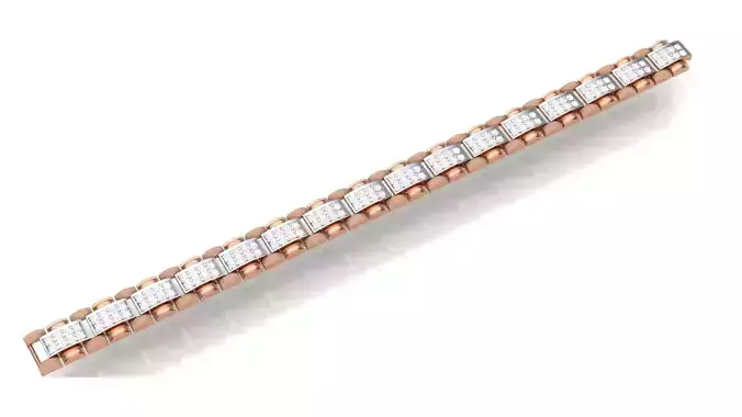 Chain style Heavy Unisex Diamond Bracelet 3dm 1-render 3D print model