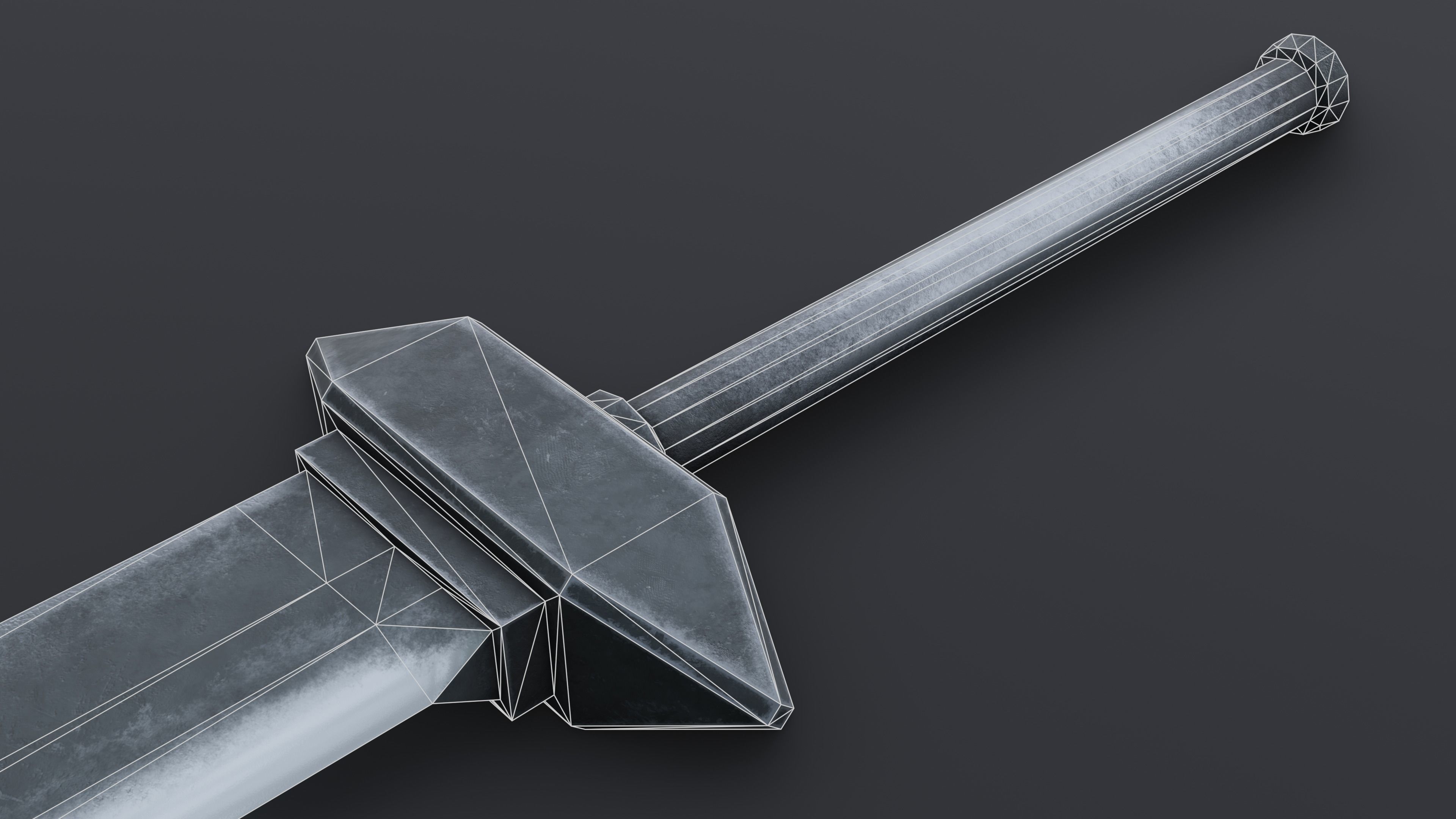 Sword 07 Low-poly 3D model_7