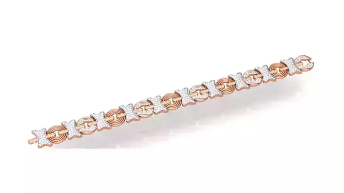 Chain style Heavy Unisex Diamond Bracelet 3dm 1-render 3D print model