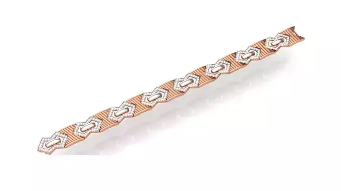 Chain style Heavy Unisex Diamond Bracelet 3dm 1-render