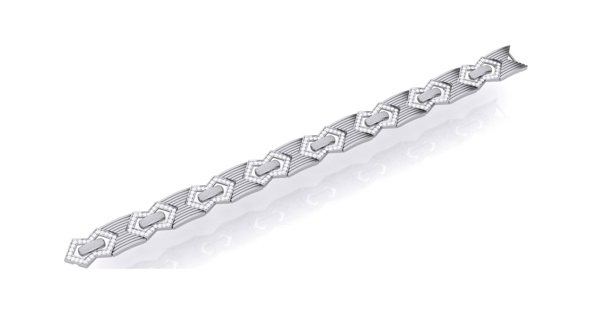 Chain style Heavy Unisex Diamond Bracelet 3dm 1-render 3D print model_4