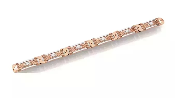 Chain style Heavy Unisex Diamond Bracelet 3dm 1-render 3D print model