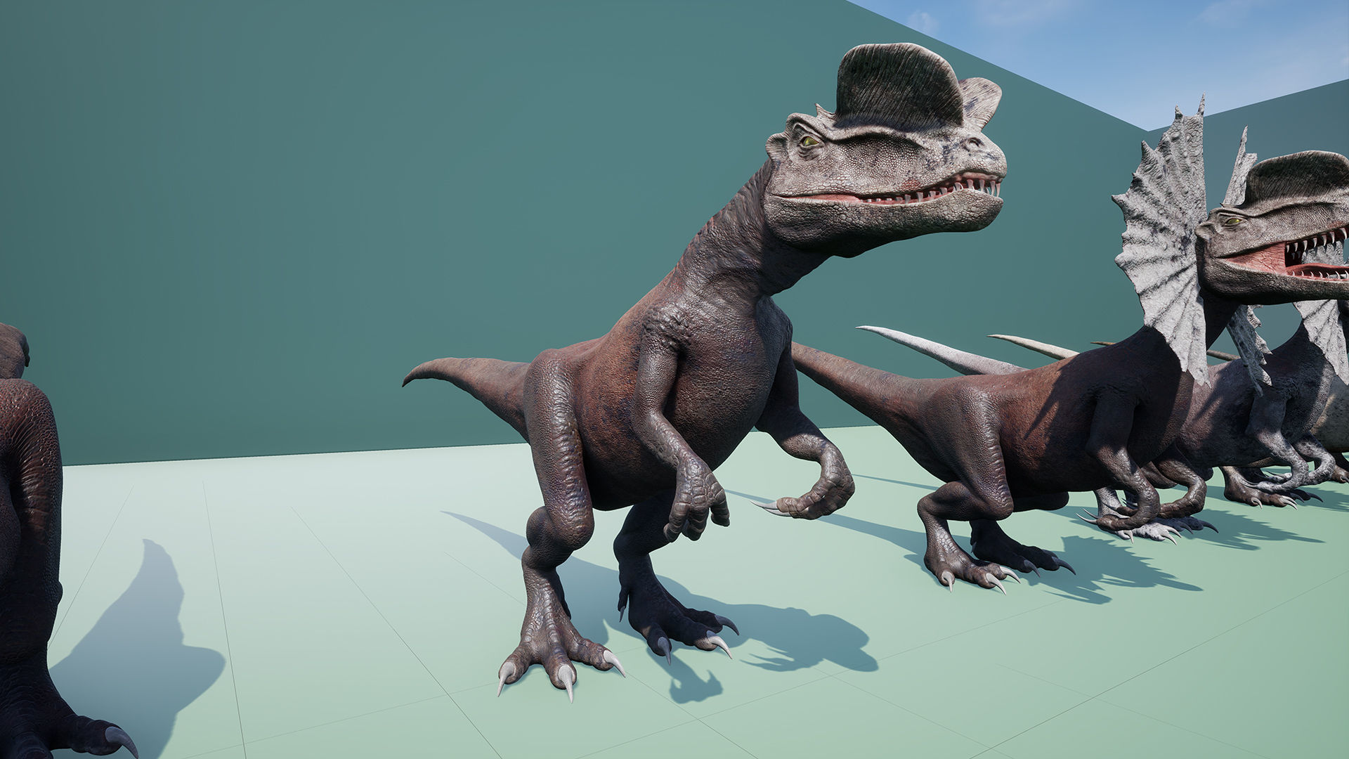 Dinosaur Dilophosaurus Low-poly 3D model_37