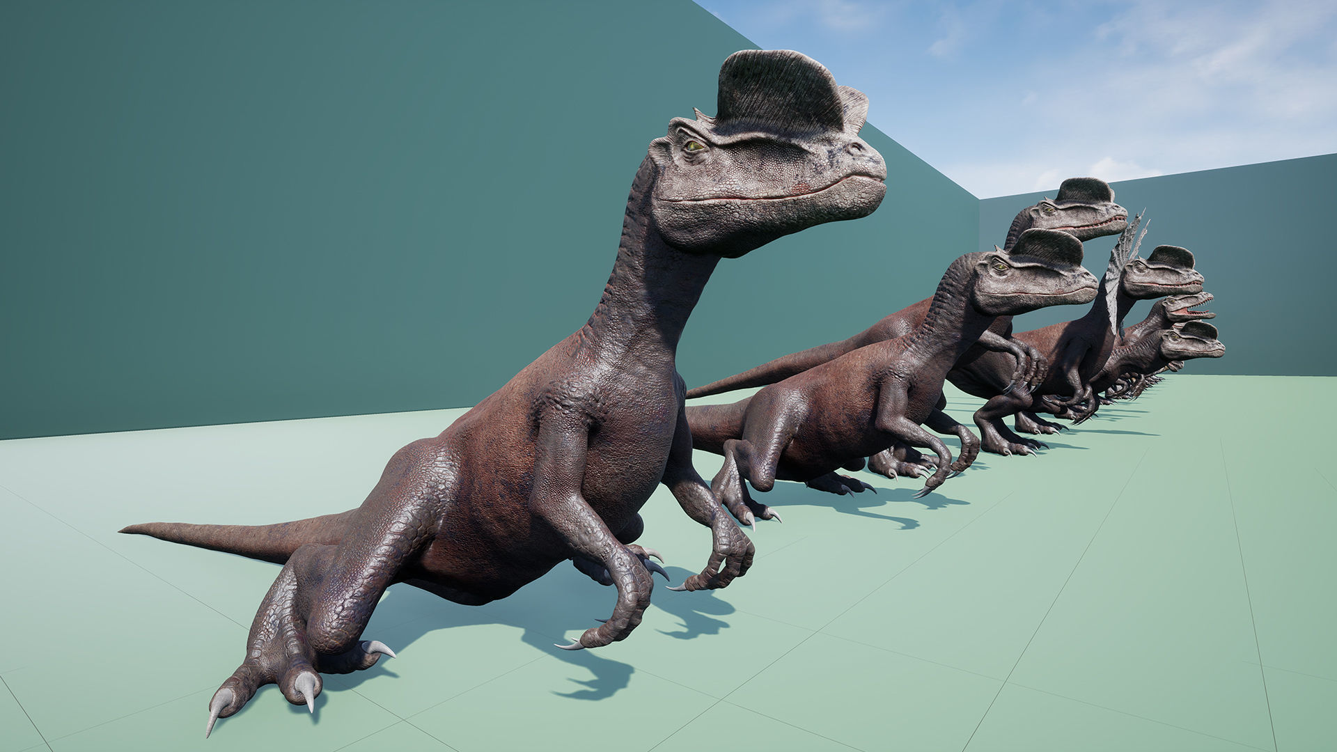 Dinosaur Dilophosaurus Low-poly 3D model_41