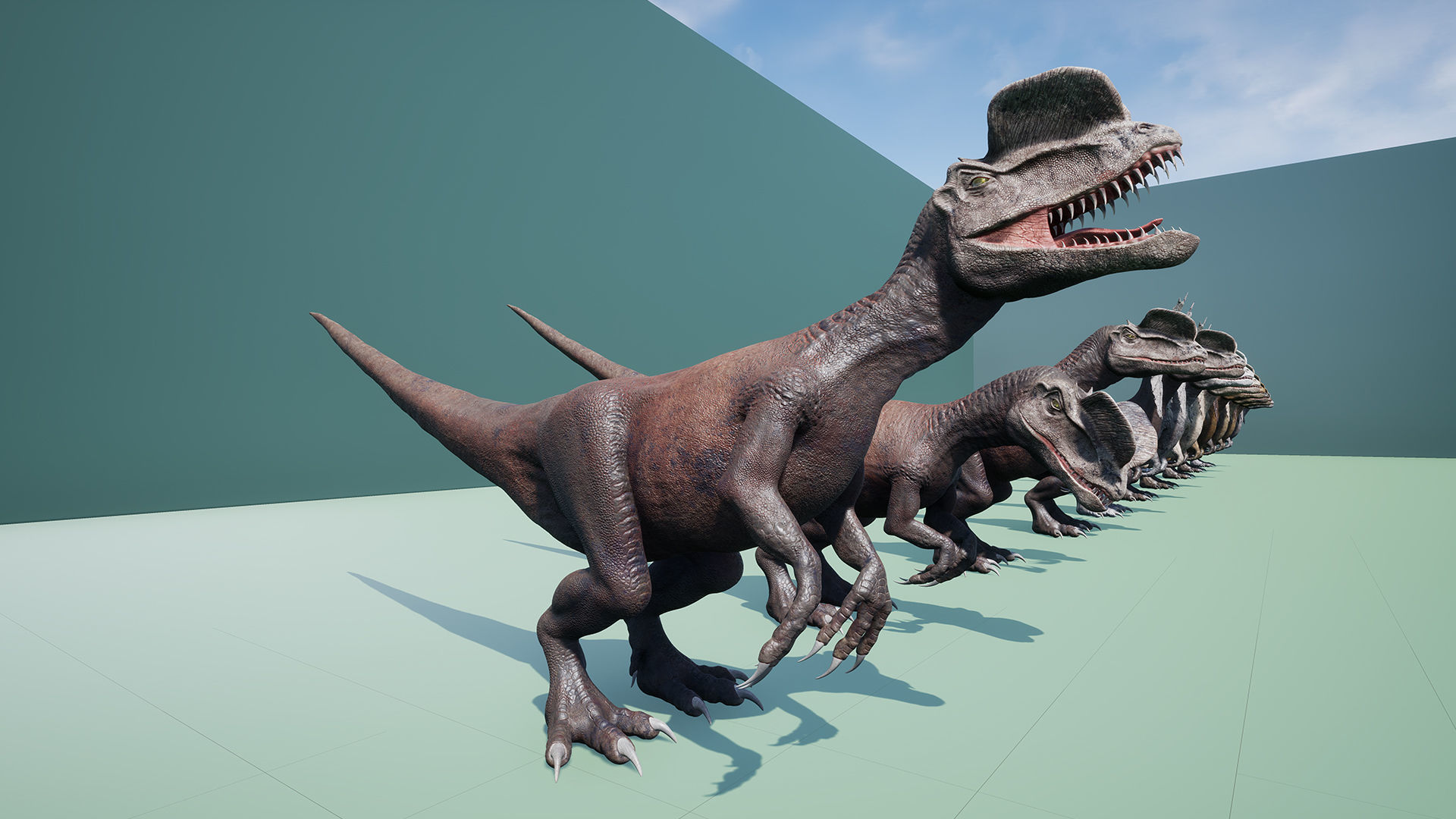 Dinosaur Dilophosaurus Low-poly 3D model_40