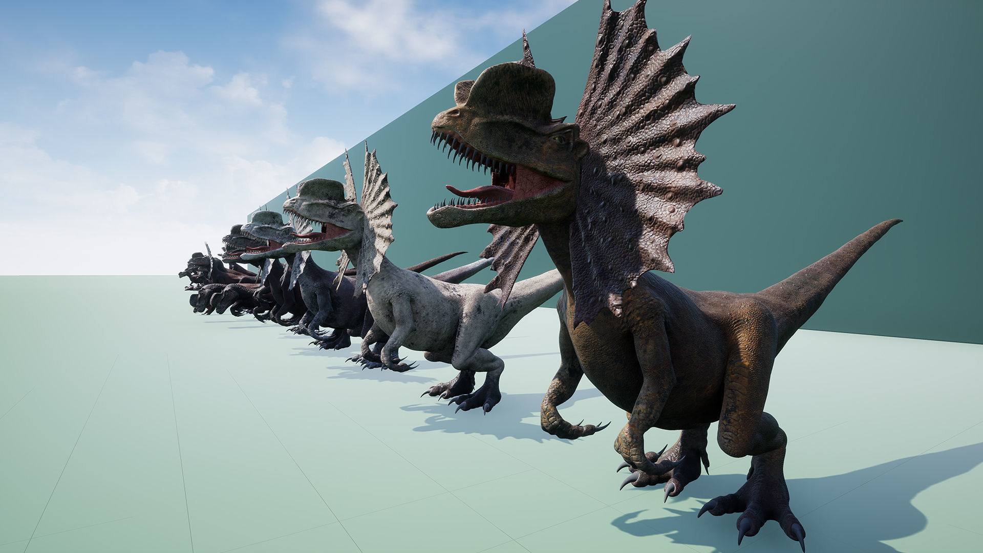 Dinosaur Dilophosaurus Low-poly 3D model_36