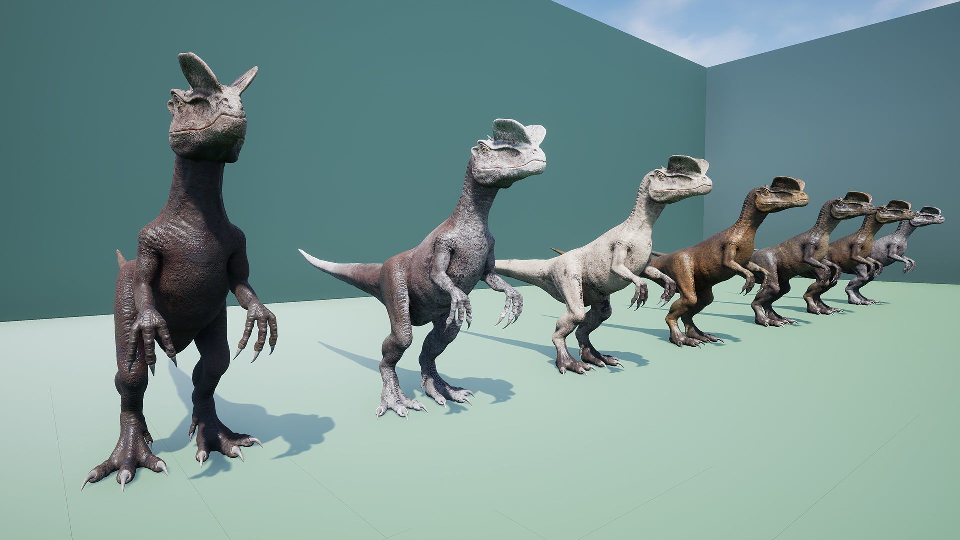 Dinosaur Dilophosaurus Low-poly 3D model_51