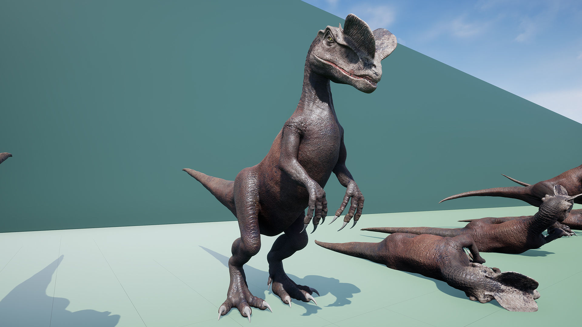 Dinosaur Dilophosaurus Low-poly 3D model_42