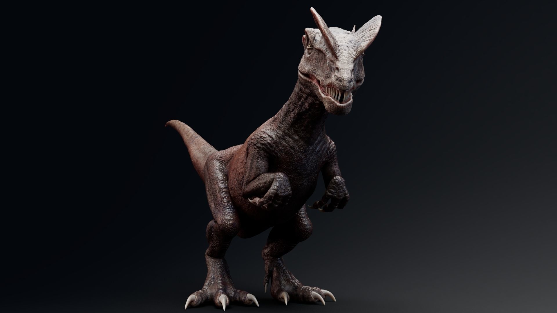 Dinosaur Dilophosaurus Low-poly 3D model_19