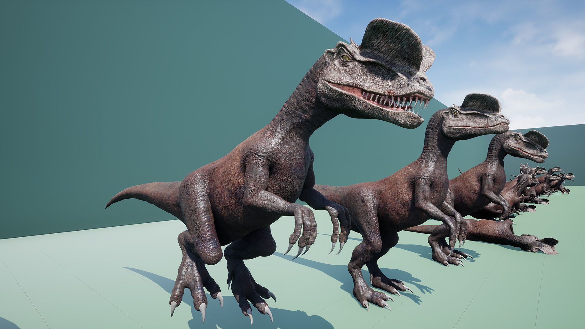 Dinosaur Dilophosaurus Low-poly 3D model_43