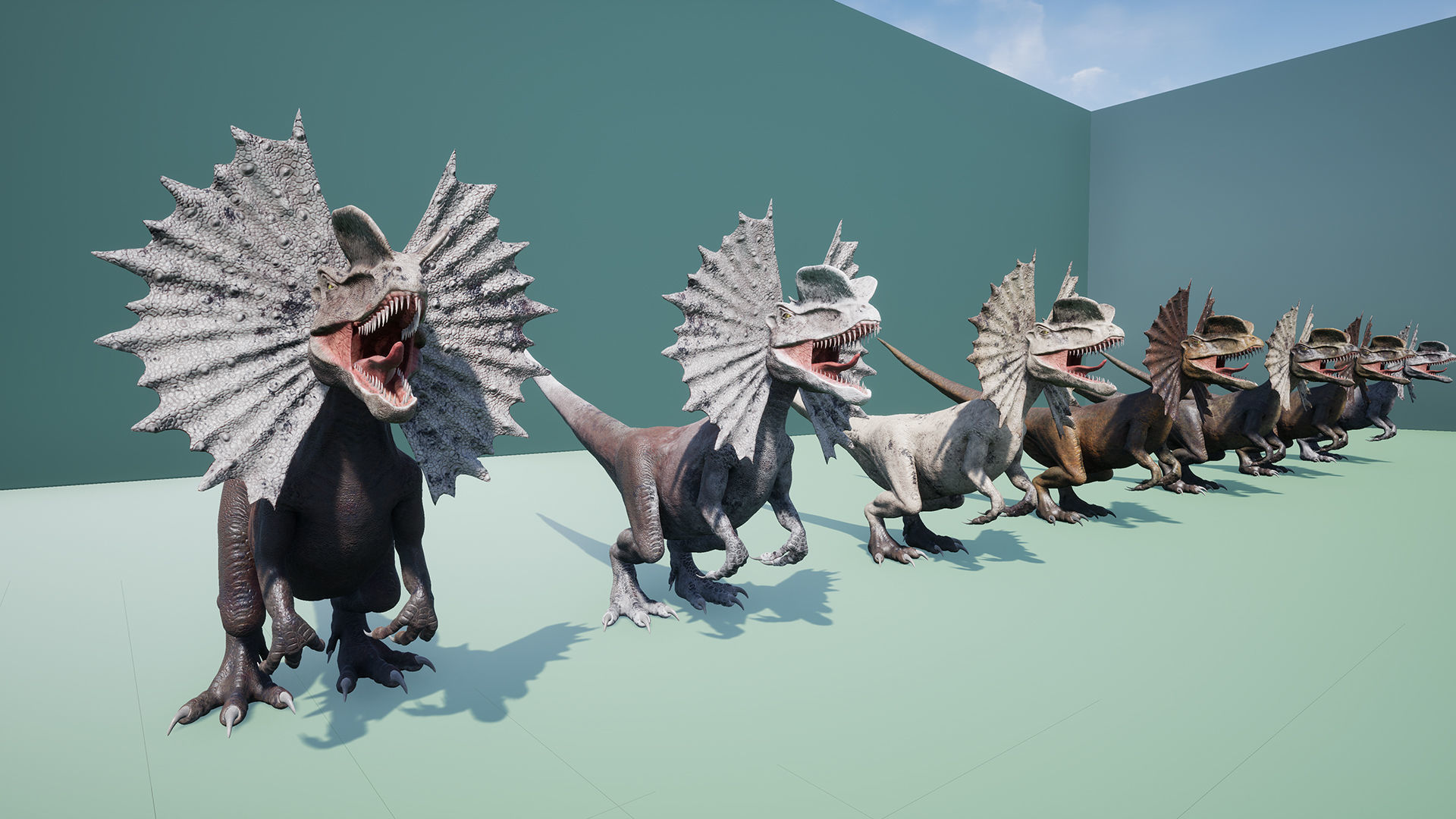 Dinosaur Dilophosaurus Low-poly 3D model_50