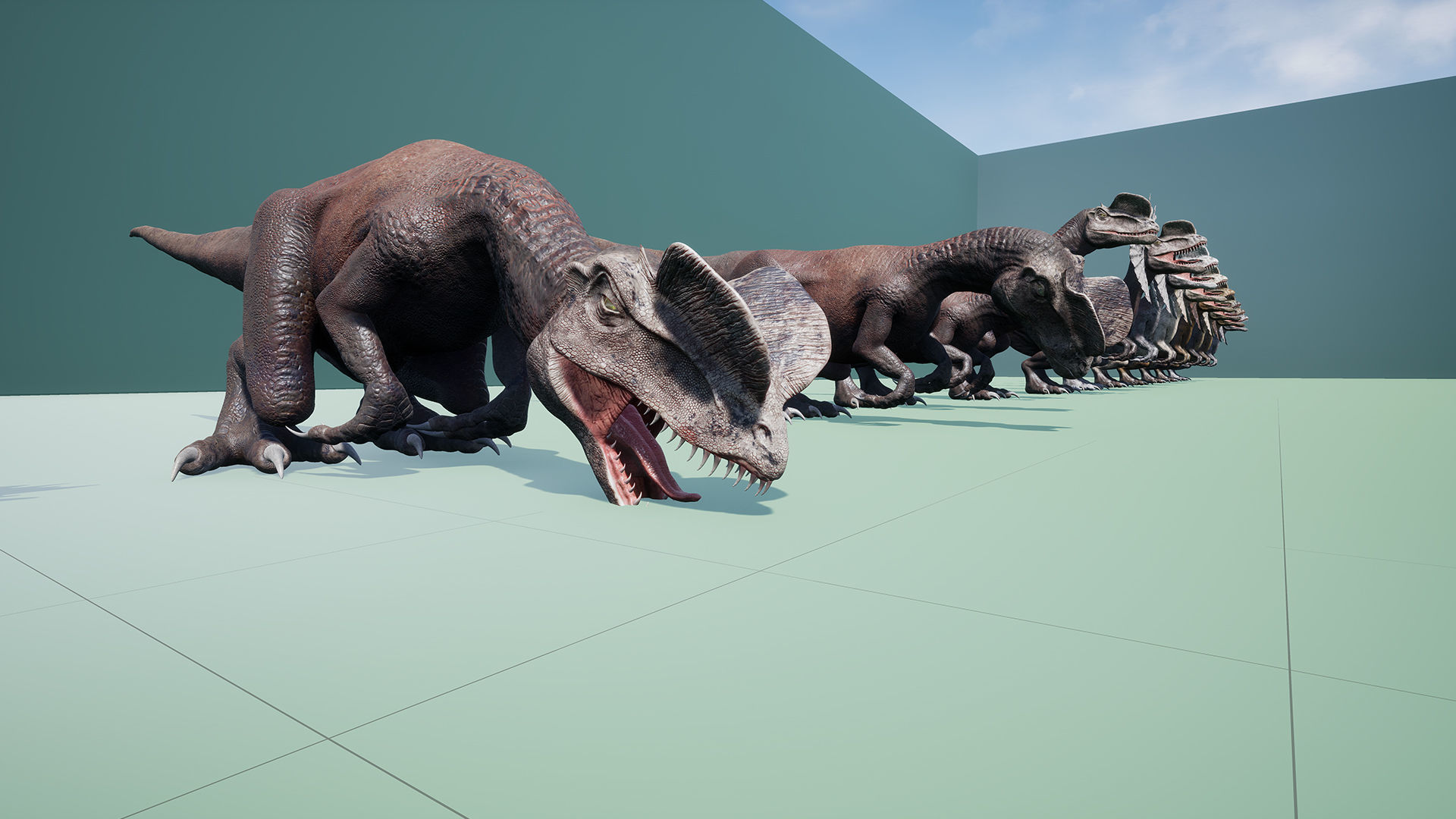 Dinosaur Dilophosaurus Low-poly 3D model_39