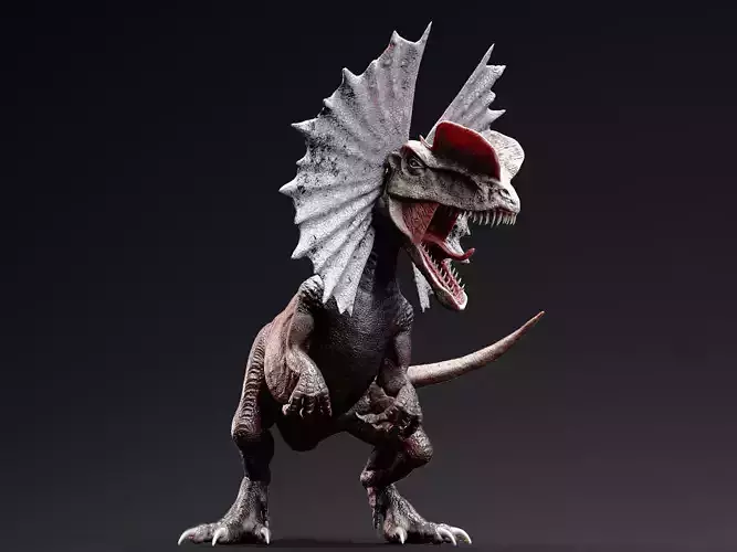 Dilophosaurus Low-poly 3D model