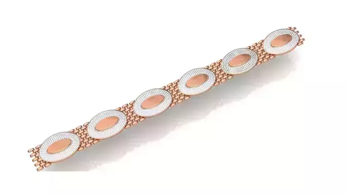 Chain style Heavy Unisex Diamond Bracelet 3dm 1-render 3D print model