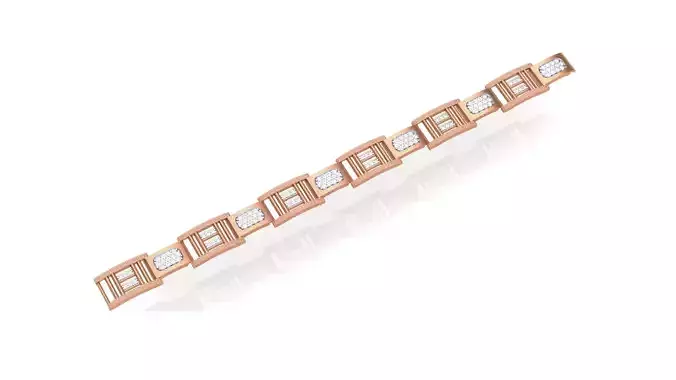 Chain style Heavy Unisex Diamond Bracelet 3dm 1-render 3D print model