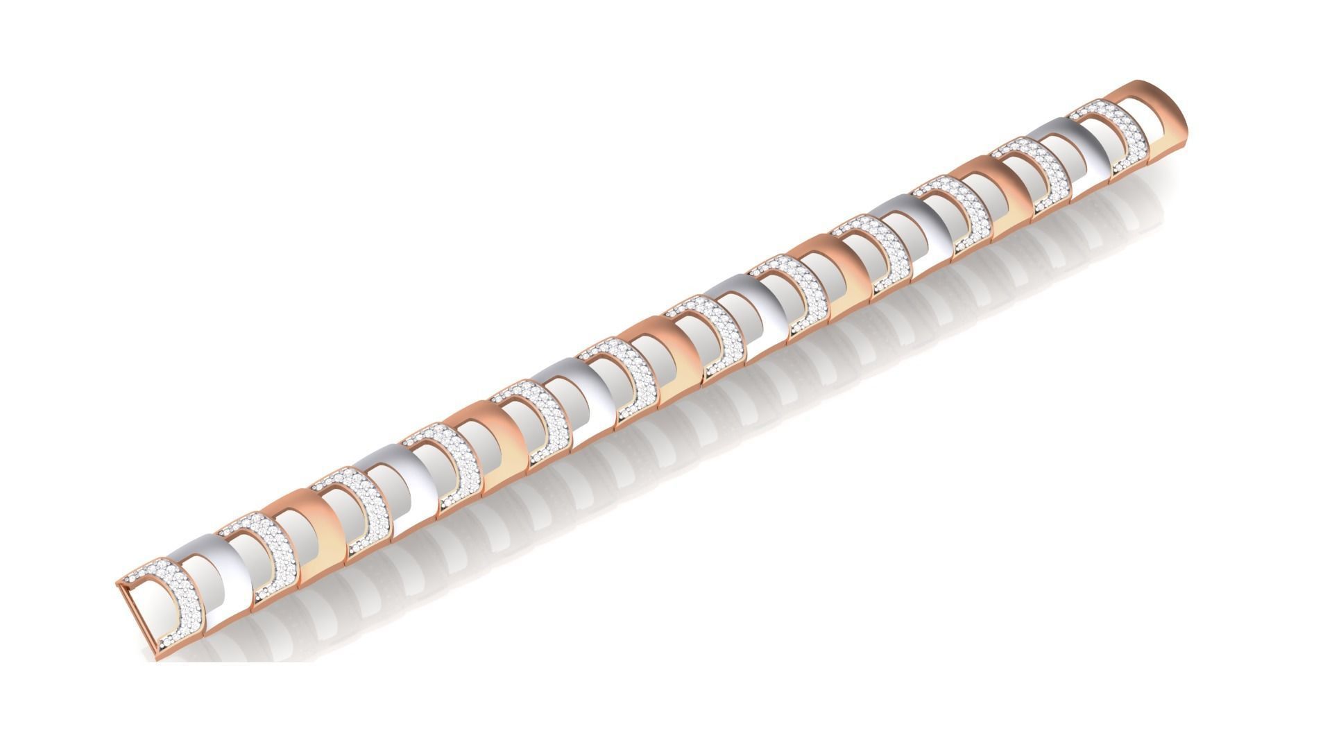 Chain style Heavy Unisex Diamond Bracelet 3dm 1-render  3D print model_4