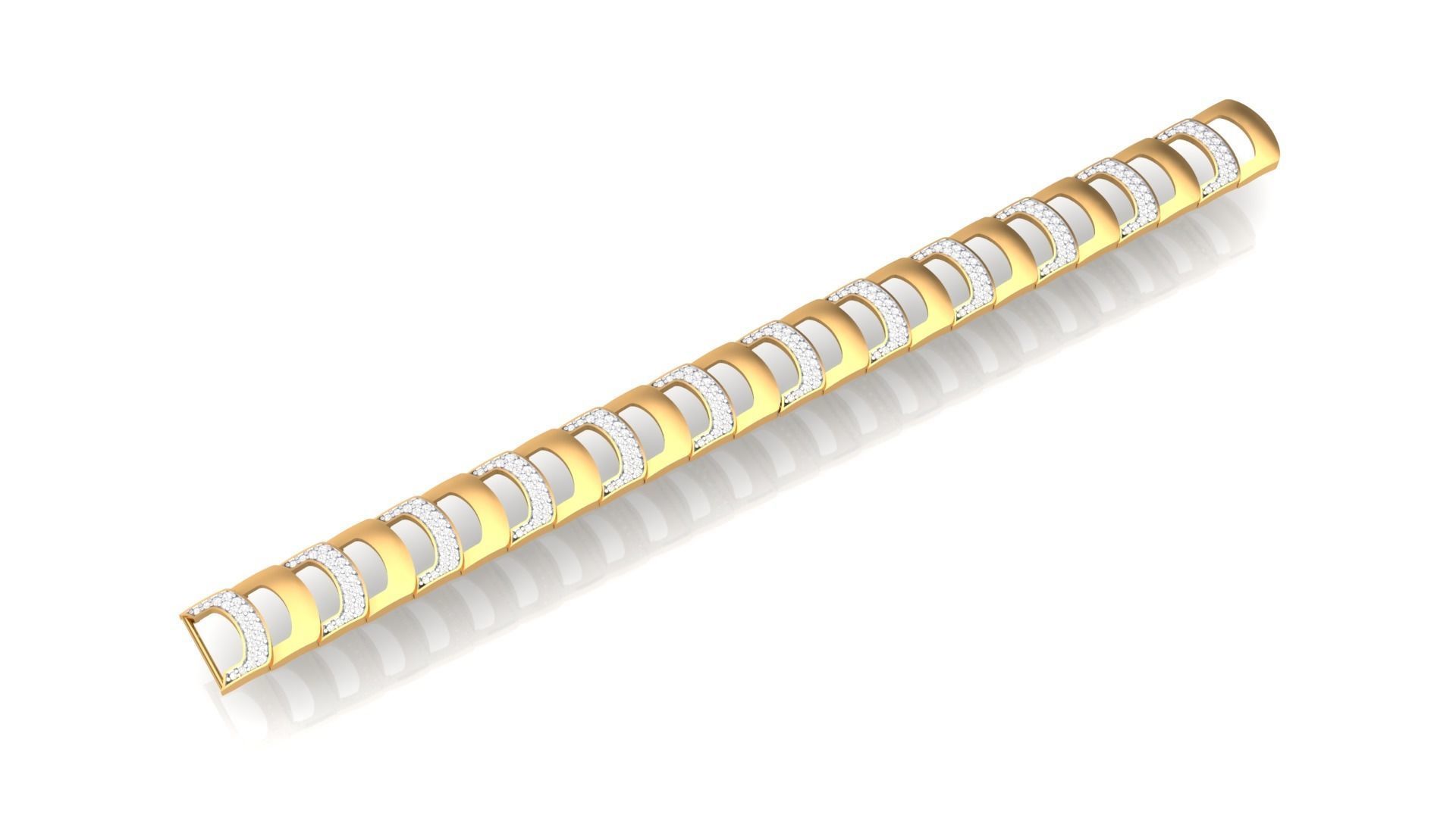 Chain style Heavy Unisex Diamond Bracelet 3dm 1-render  3D print model_1