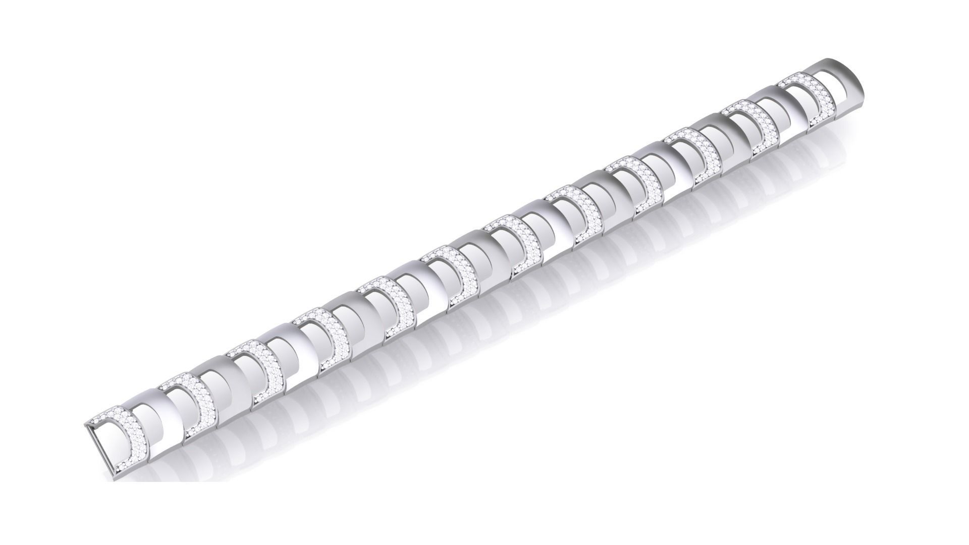 Chain style Heavy Unisex Diamond Bracelet 3dm 1-render  3D print model_5