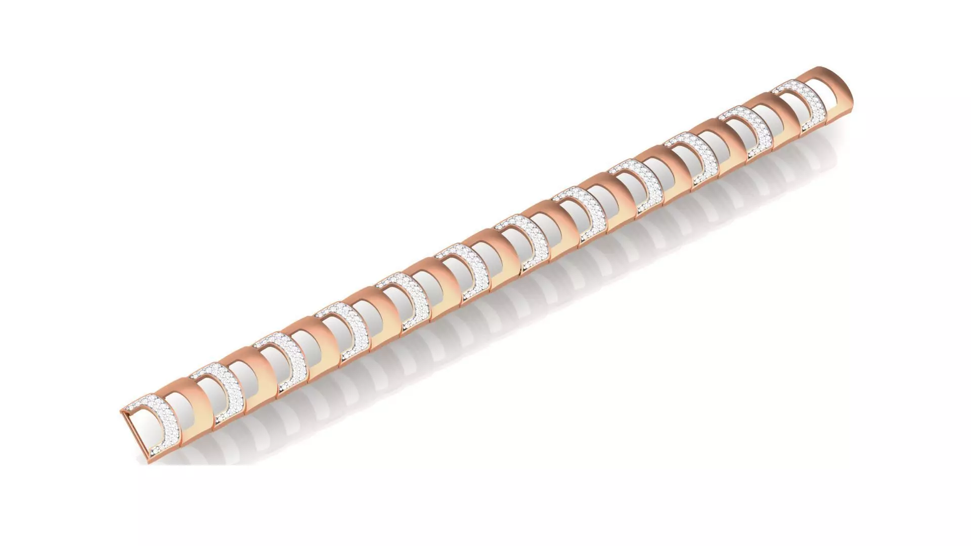 Chain style Heavy Unisex Diamond Bracelet 3dm 1-render  3D print model_0