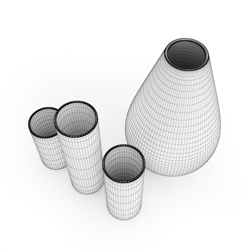 Decorative Glass Vases 3D model_3