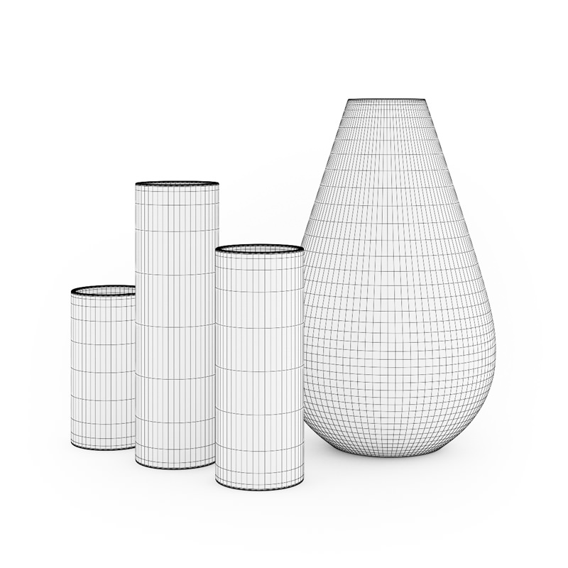 Decorative Glass Vases 3D model_2