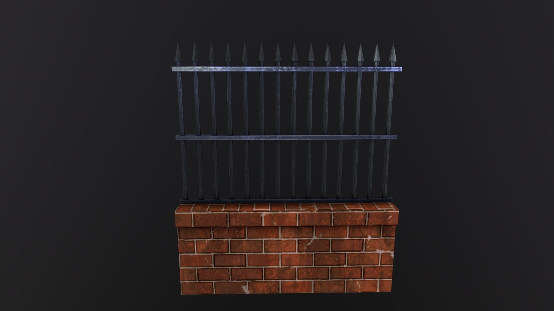 PBR Modular Fence 3D Model Low-poly 3D model_5