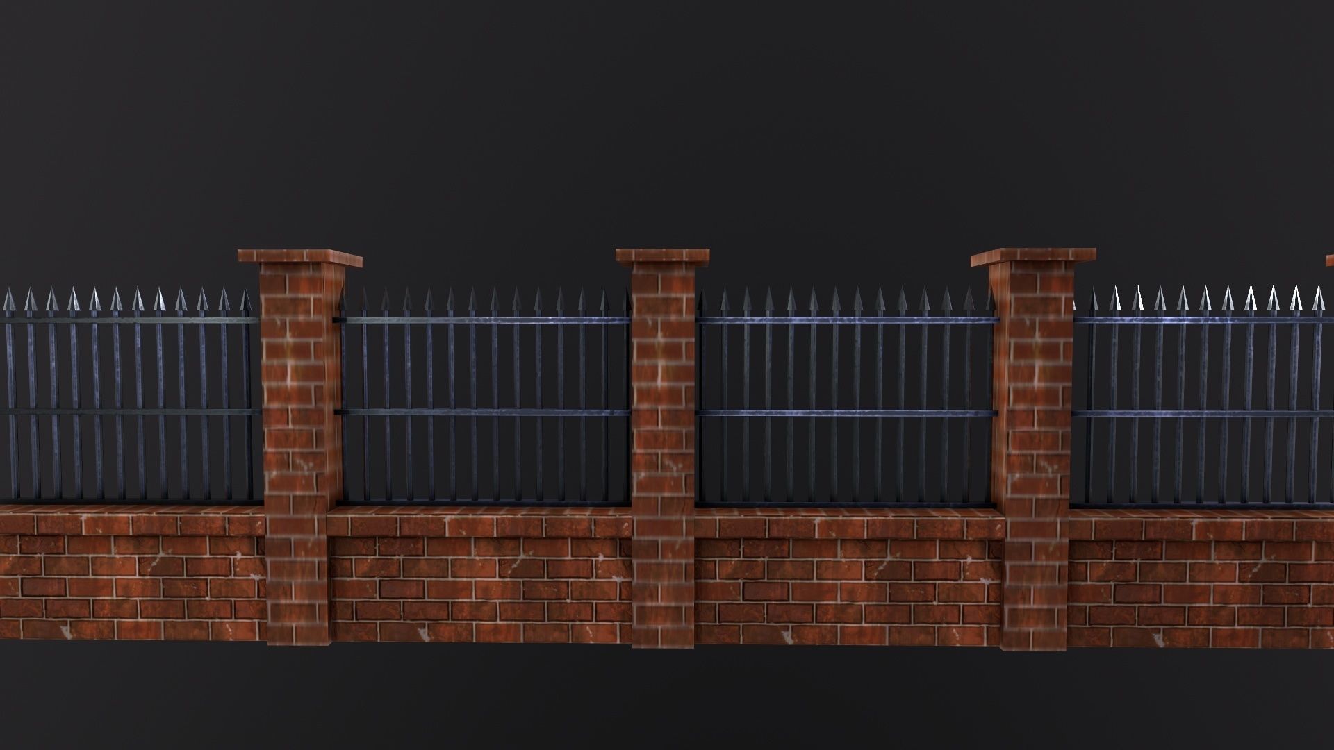 PBR Modular Fence 3D Model Low-poly 3D model_2