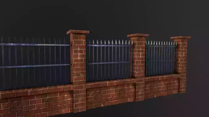 PBR Modular Fence 3D Model