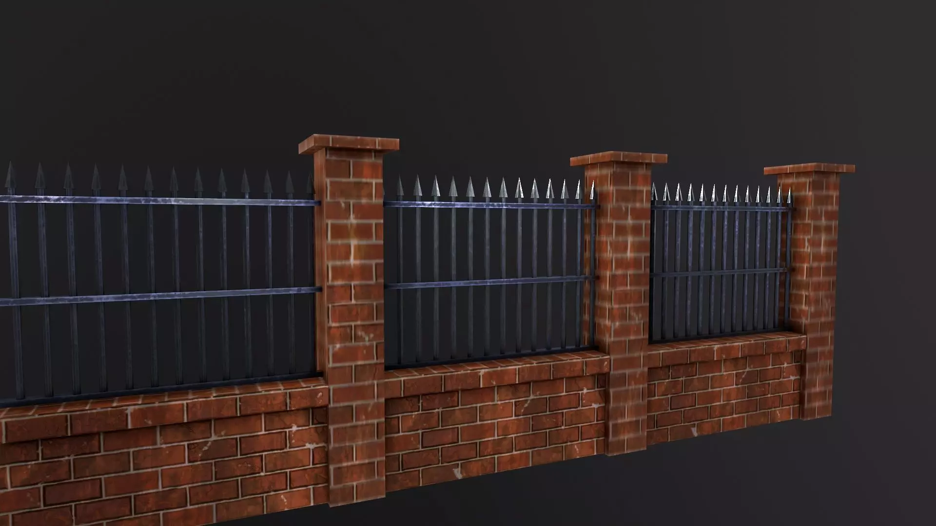PBR Modular Fence 3D Model Low-poly 3D model_0