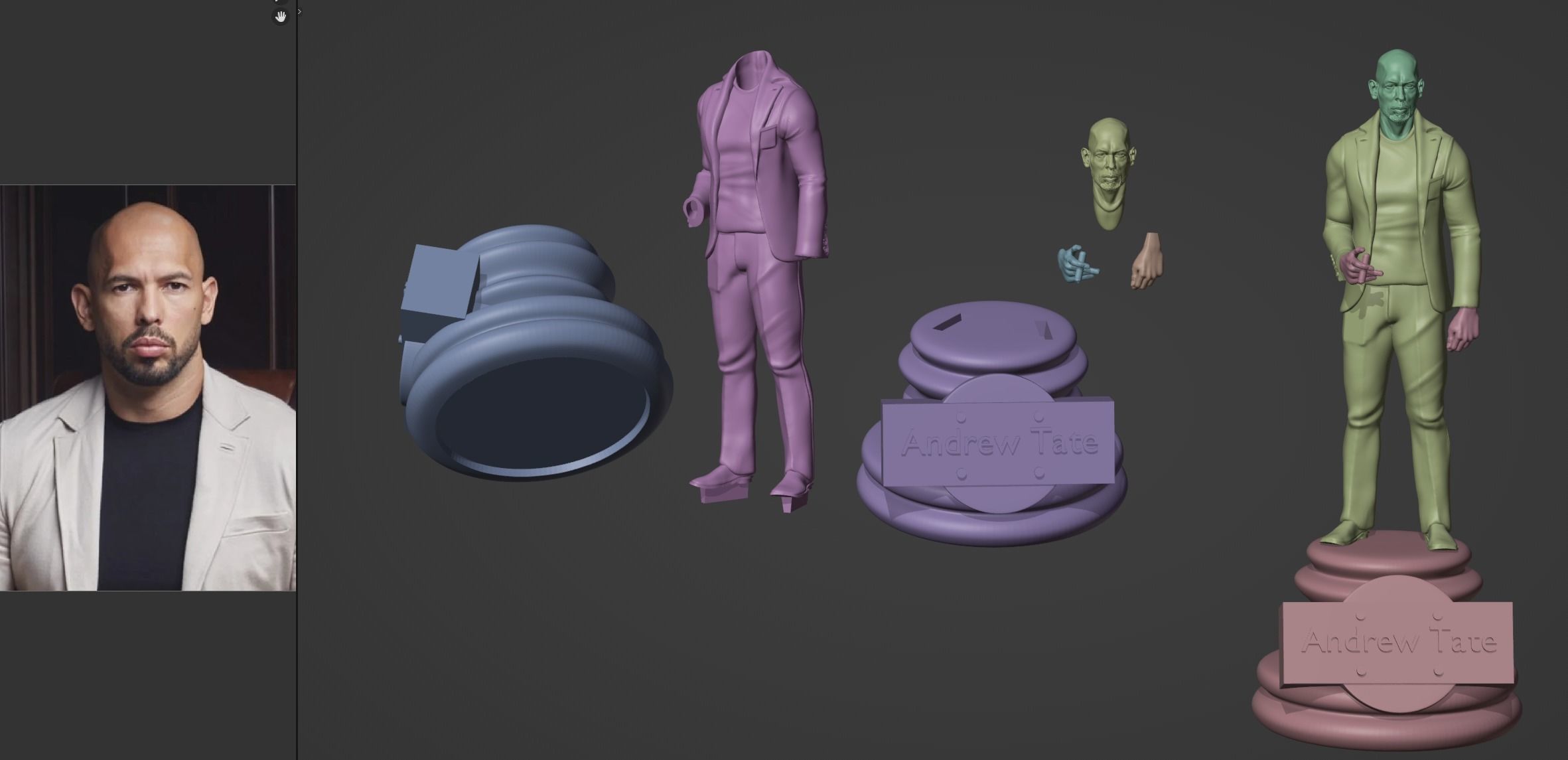 Andrew Tate statue 3D print model_3