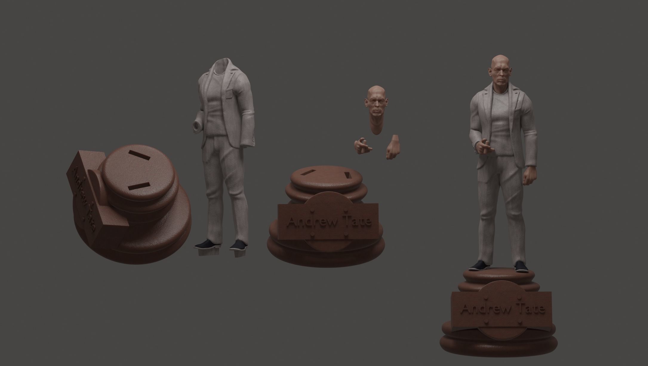 Andrew Tate statue 3D print model_2
