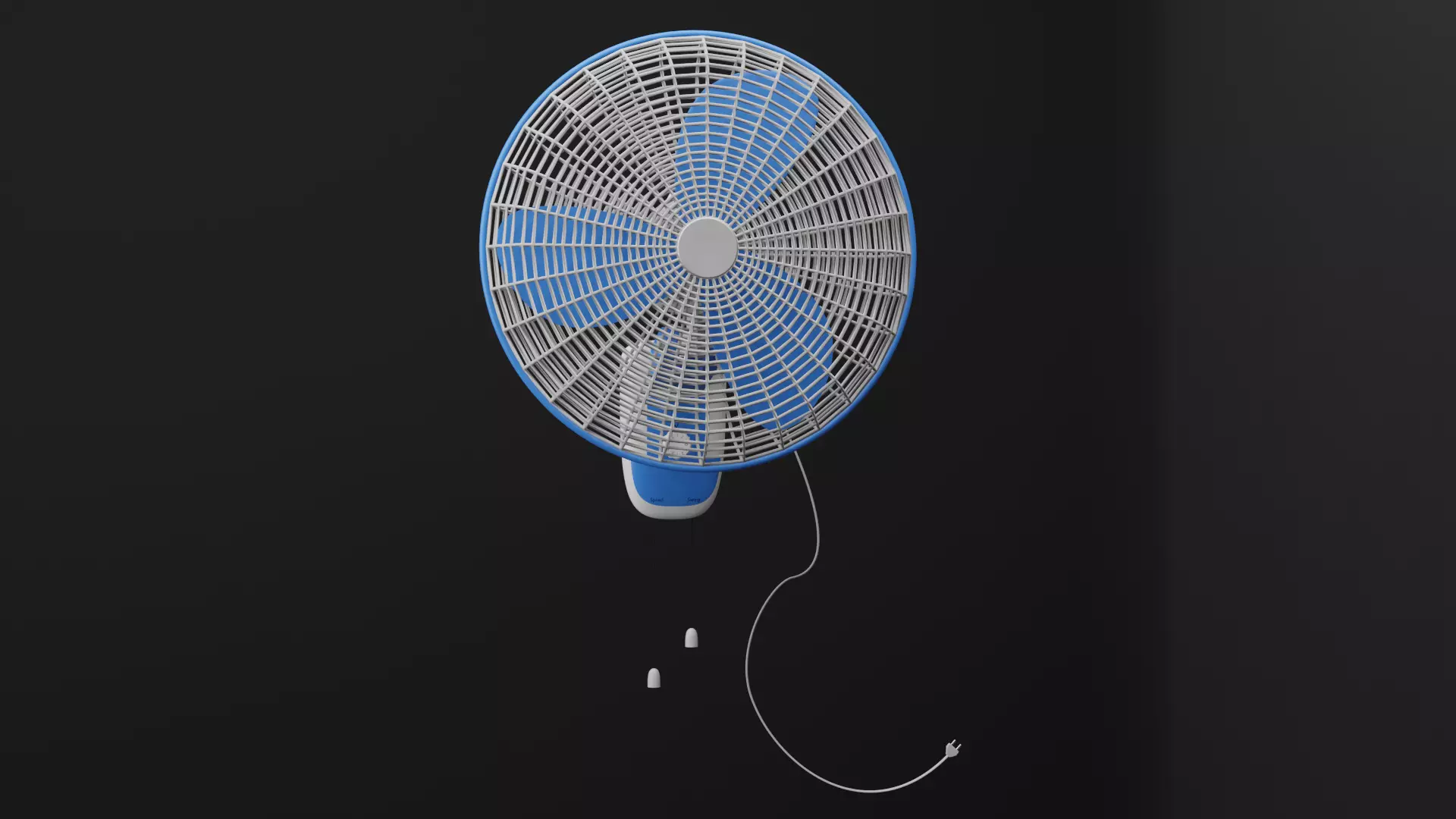 Wall Fan Low-poly 3D model_0