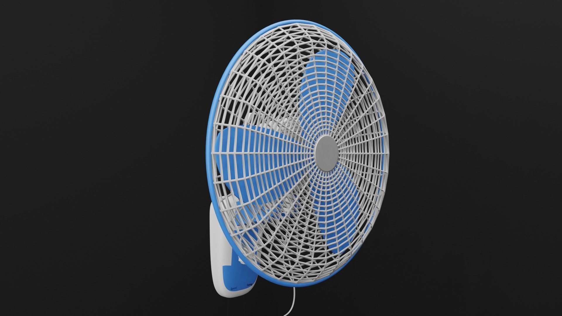 Wall Fan Low-poly 3D model_1
