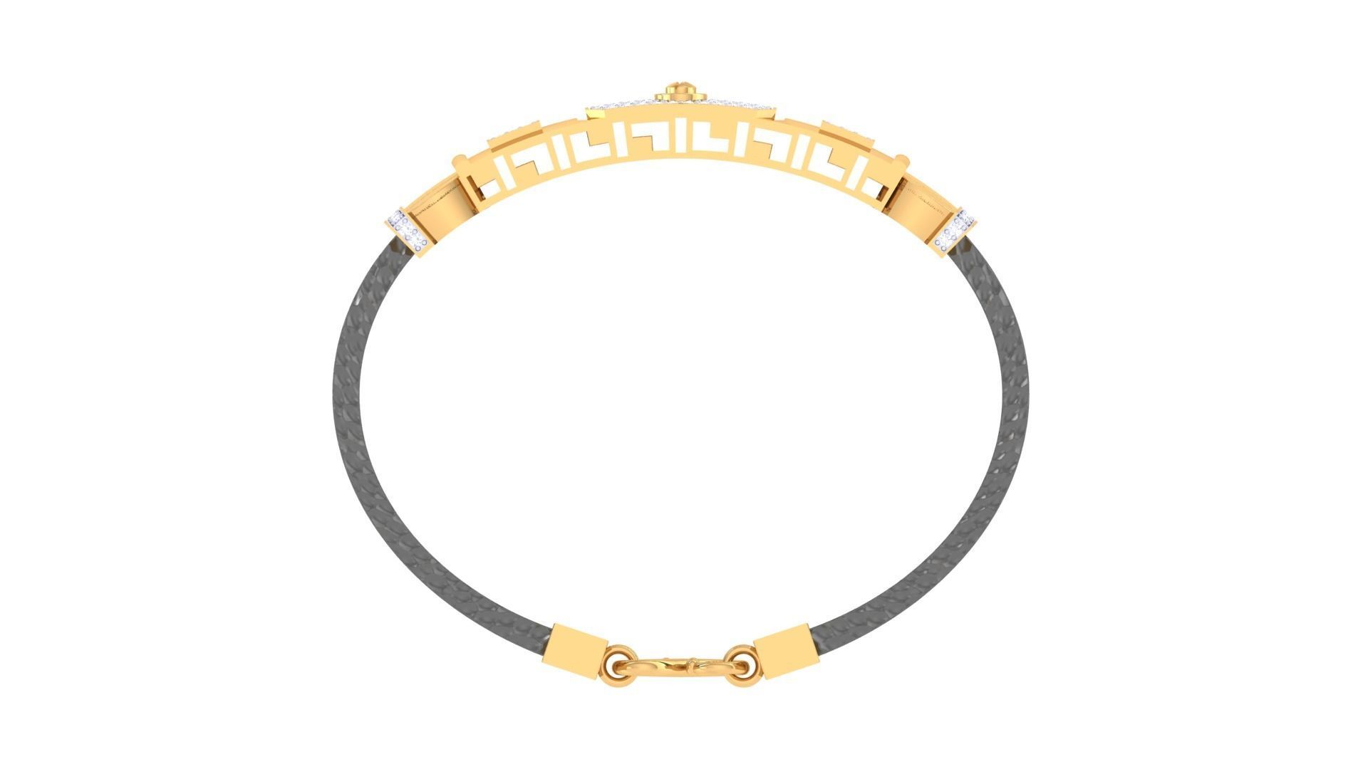 Screw Head Black Belt Unisex Diamond Bracelet 3dm stl obj gltf  3D print model_12