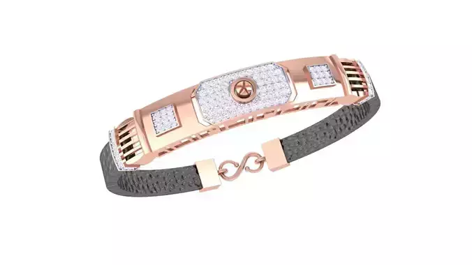 Screw Head Black Belt Unisex Diamond Bracelet 3dm stl obj gltf  3D print model