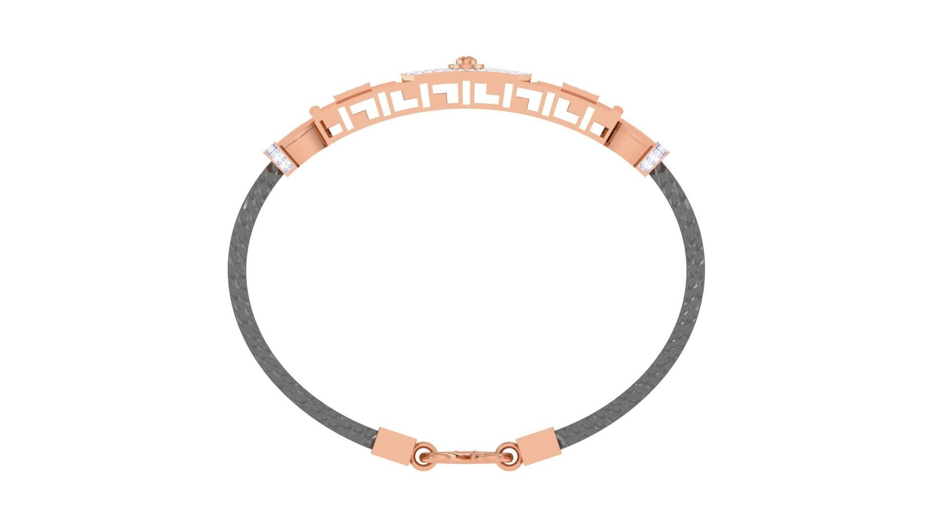 Screw Head Black Belt Unisex Diamond Bracelet 3dm stl obj gltf  3D print model_14