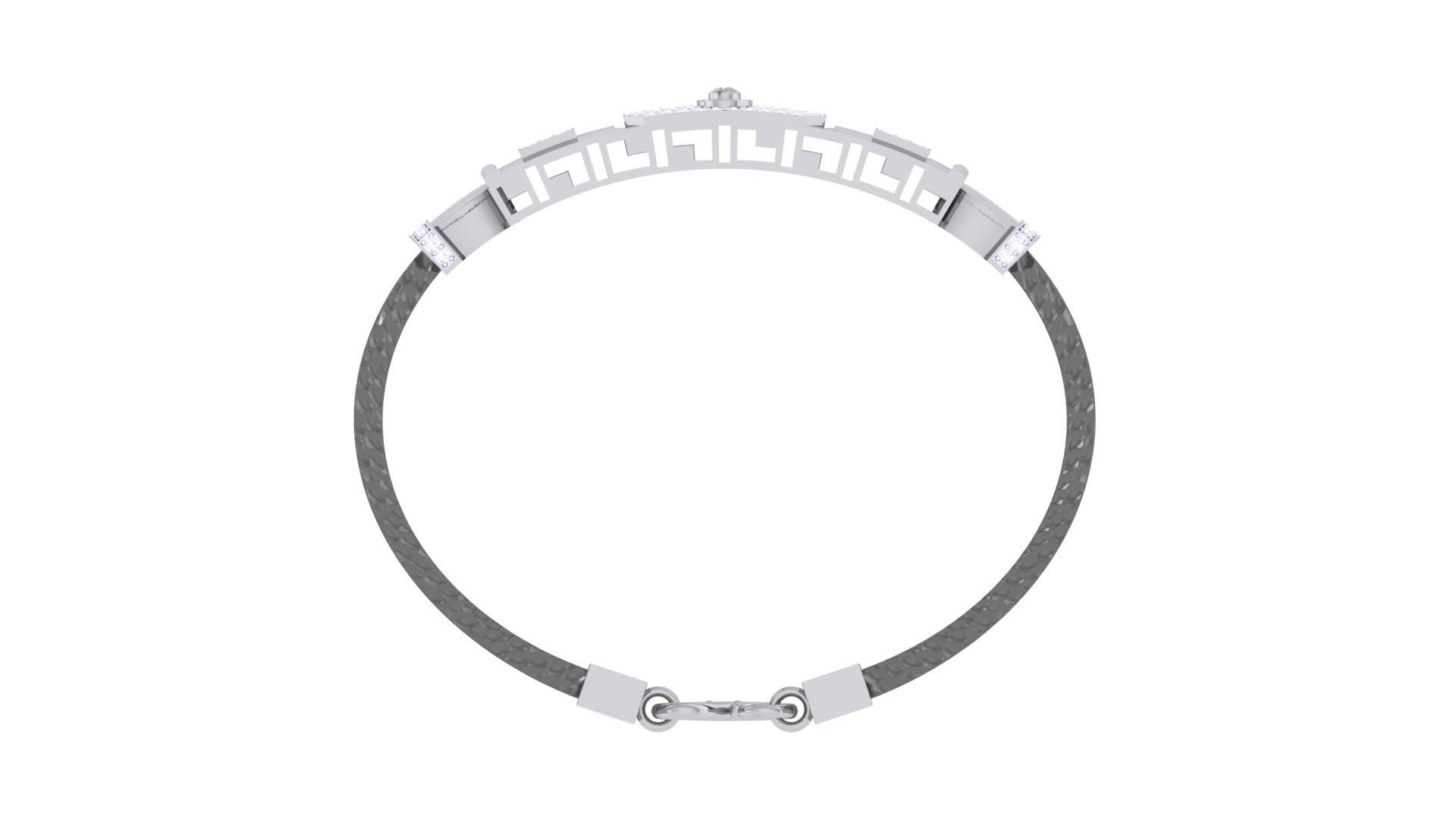 Screw Head Black Belt Unisex Diamond Bracelet 3dm stl obj gltf  3D print model_13