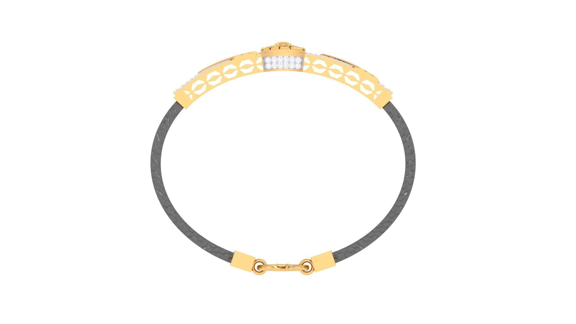 Black Belt Unisex Diamond Bracelet 3dm stl obj gltf glb 3mf 3D print model_13