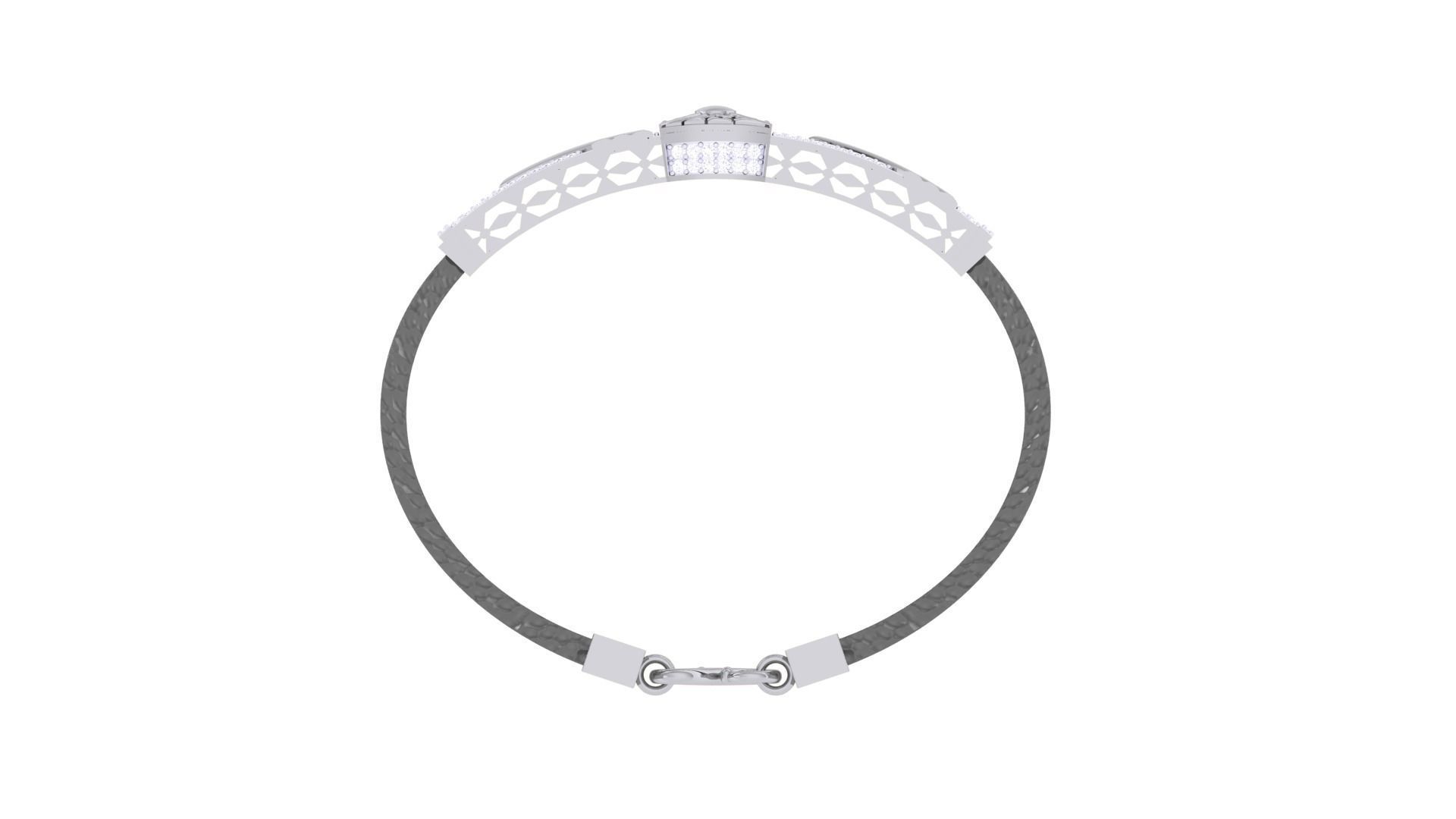 Black Belt Unisex Diamond Bracelet 3dm stl obj gltf glb 3mf 3D print model_12