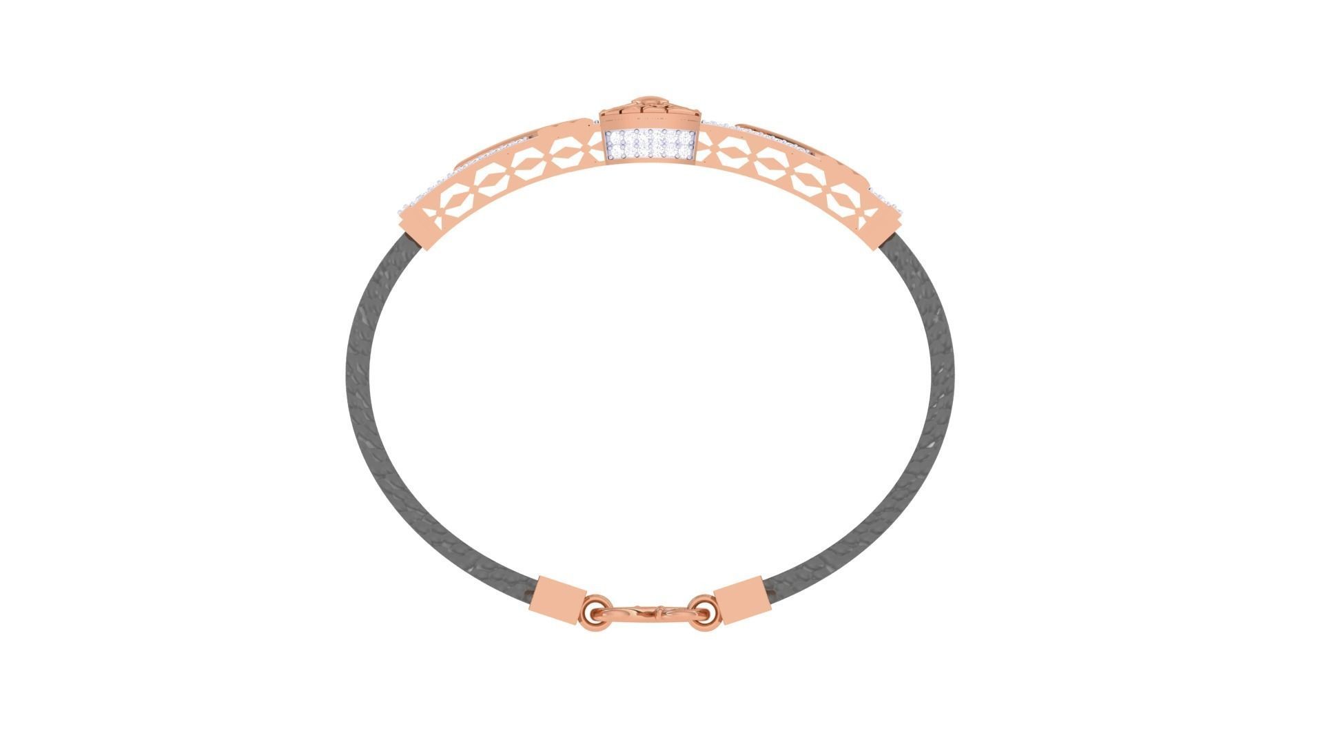 Black Belt Unisex Diamond Bracelet 3dm stl obj gltf glb 3mf 3D print model_14