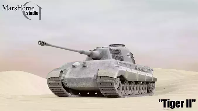 Tank - Tiger II Low-poly 3D model