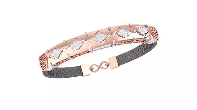 Black Belt Unisex Diamond Bracelet 3dm stl obj gltf glb 3mf 3D print model