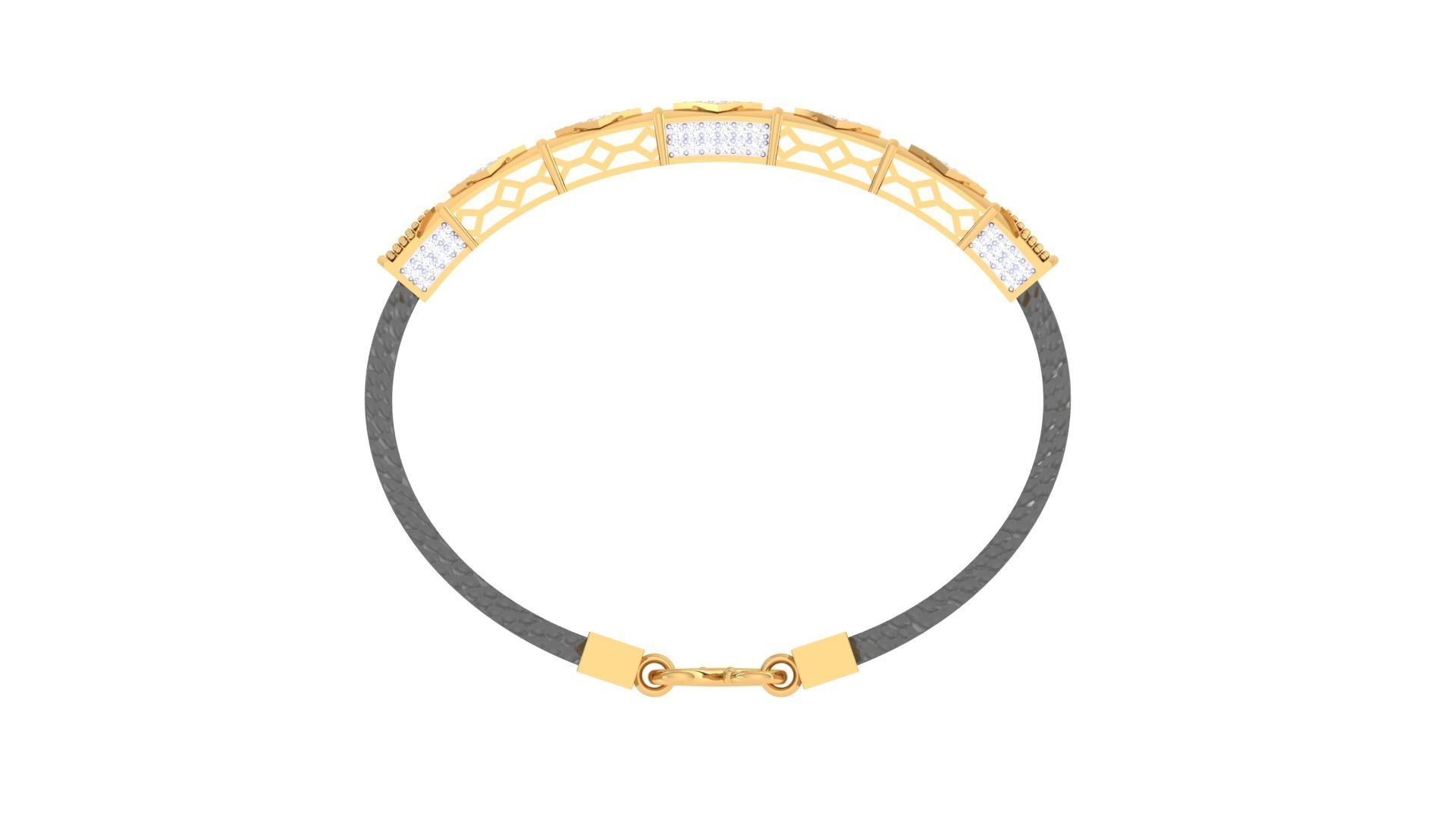 Black Belt Unisex Diamond Bracelet 3dm stl obj gltf glb 3mf 3D print model_13