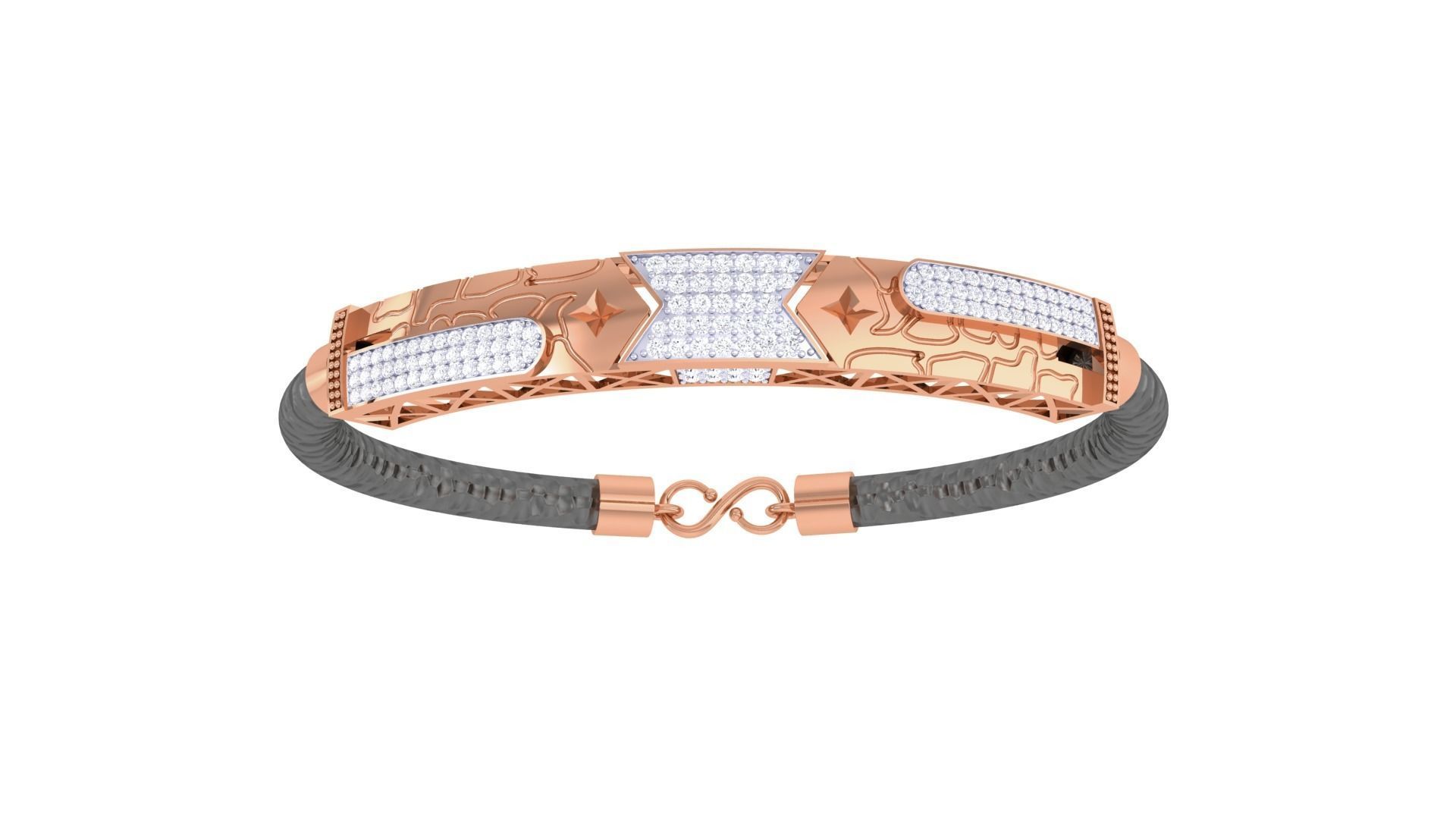 Star Black Belt Unisex Diamond Bracelet 3dm stl obj gltf glb 3mf 3D print model_10