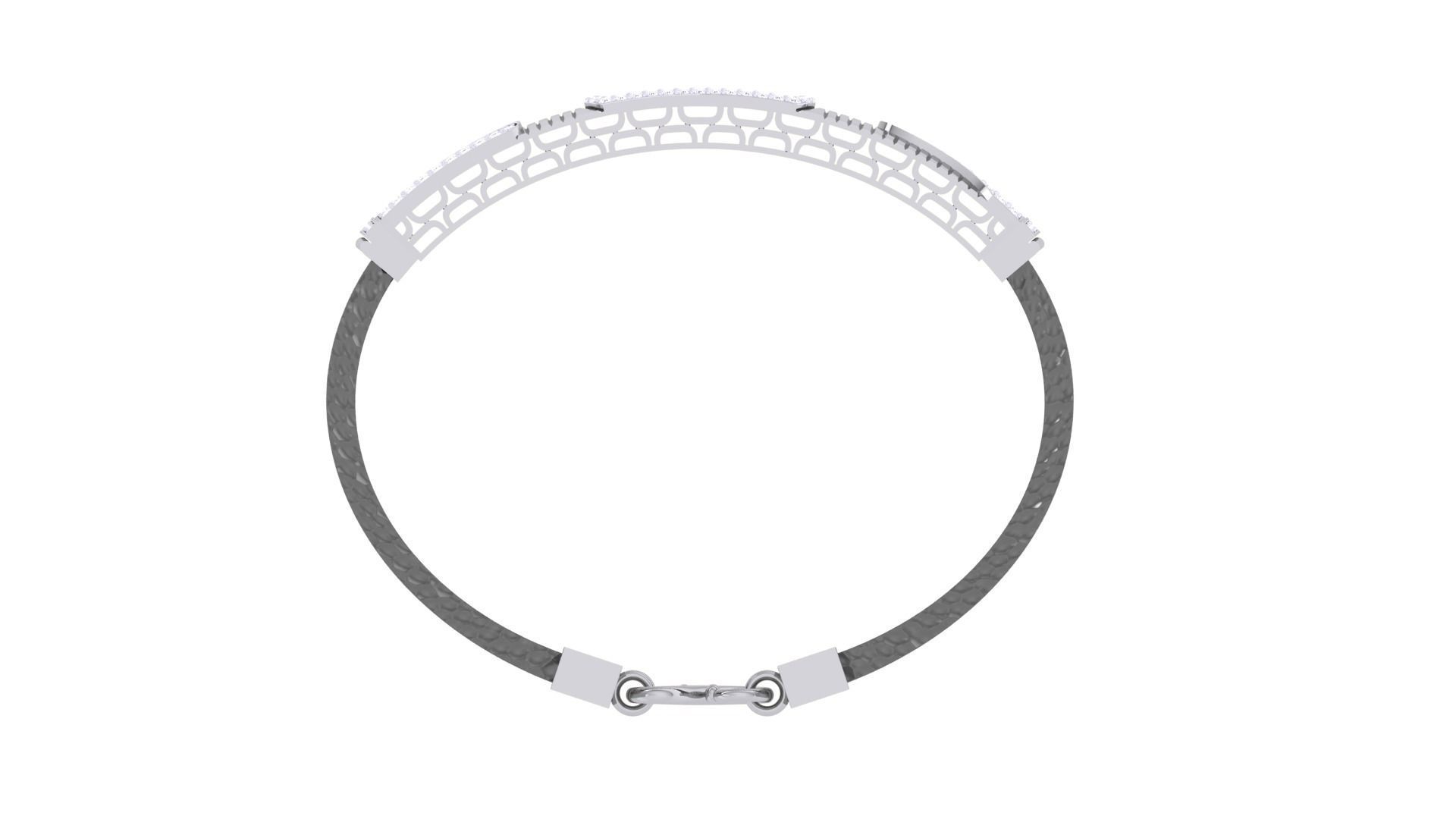 Sun Rays Black Belt Unisex Diamond Bracelet 3dm stl obj gltf  3D print model_14