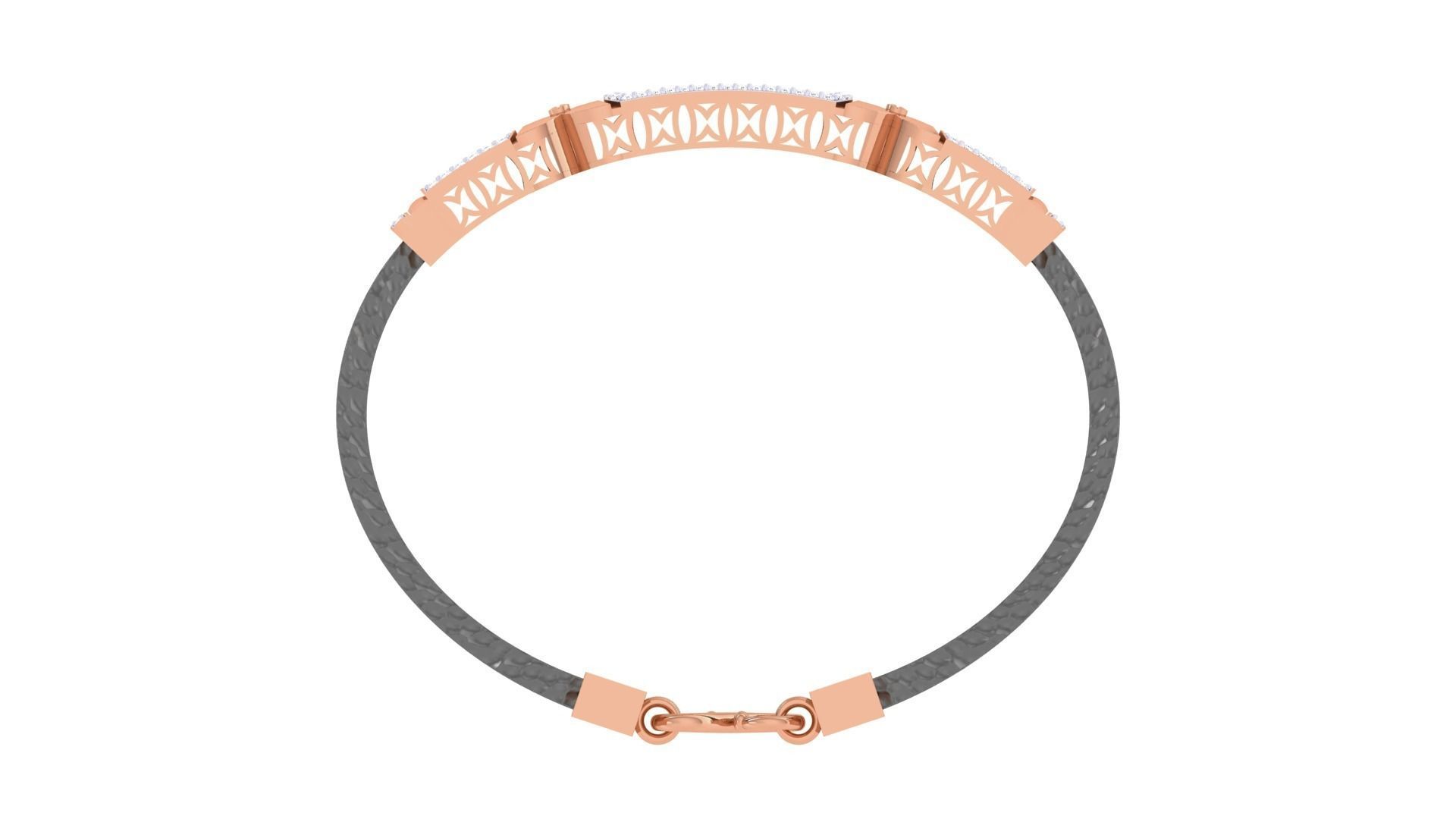 Screw Head Black Belt Unisex Diamond Bracelet 3dm stl obj gltf  3D print model_13