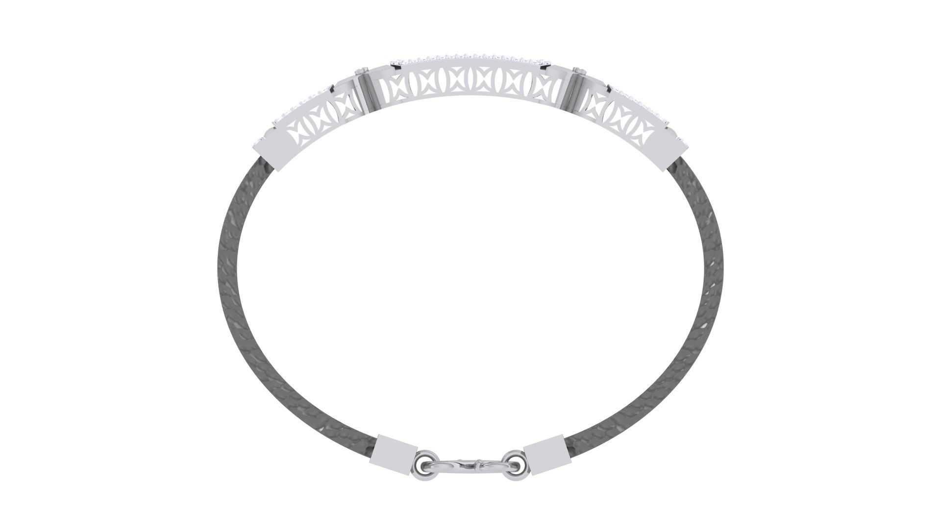 Screw Head Black Belt Unisex Diamond Bracelet 3dm stl obj gltf  3D print model_14