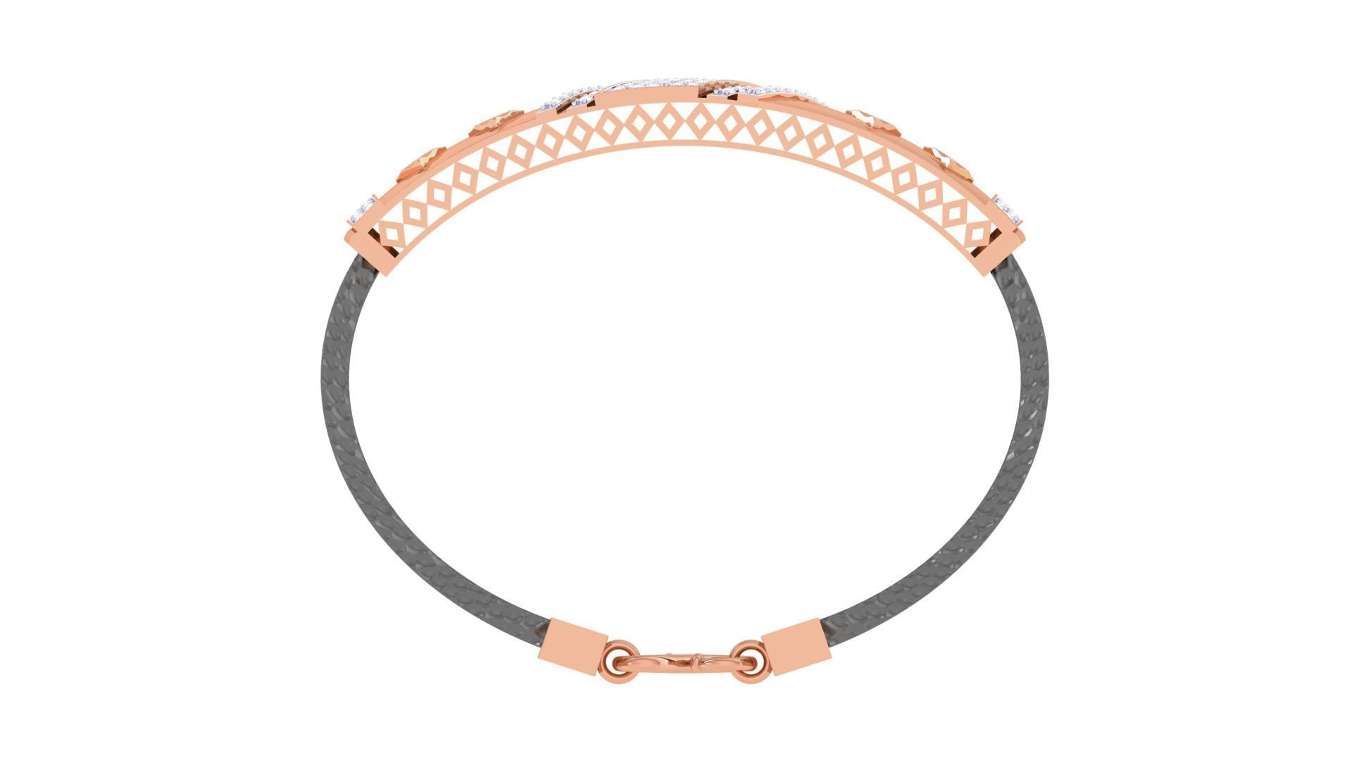 Black Belt Unisex Diamond Bracelet 3dm stl obj gltf glb 3mf 3D print model_14