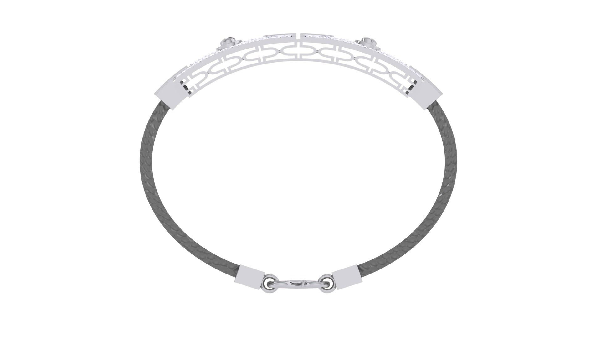 Screw Head Black Belt Unisex Diamond Bracelet 3dm stl obj gltf  3D print model_13